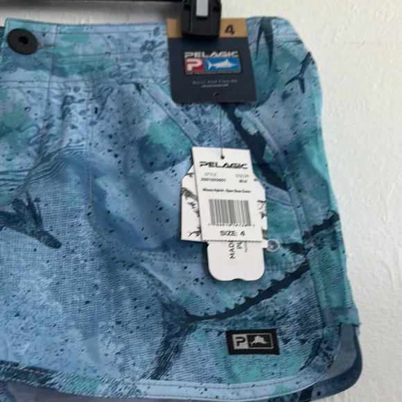 Women's Blue Patterned Shorts - Picture 2 of 3